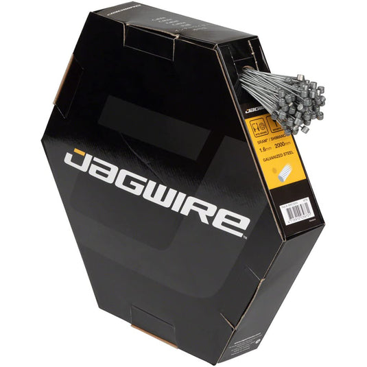 Jagwire Câble de Frein VTT-Basics Galvanisé-1.6x2000mm-SRAM/Shimano (100pcs) BWC3003 Mixte Adulte, Noir - RACKTRENDZ