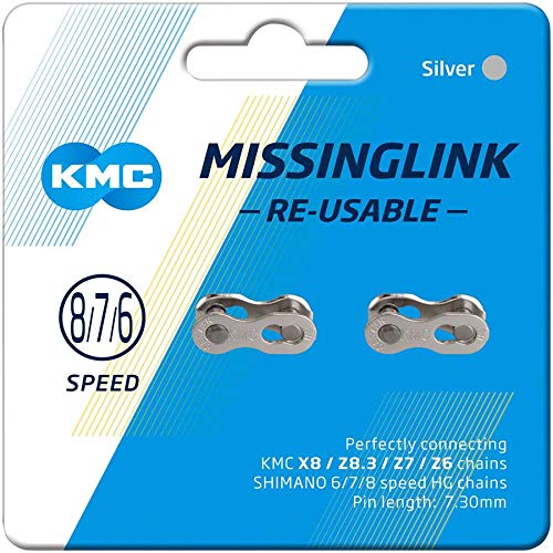 Load image into Gallery viewer, KMCChain Link MissingLink 8/7/6SPD 7.3mm Card of 2 - RACKTRENDZ
