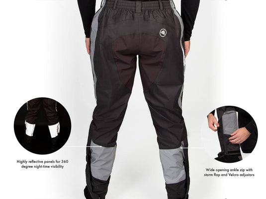 Endura Men's Urban Luminite Waterproof Cycling Pants II Anthracite, Medium - RACKTRENDZ