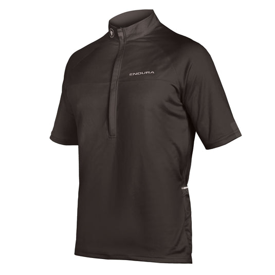Endura Xtract Mens Short Sleeve Cycling Jersey II - Airtex Fabric, 3-Rear Pockets, Black, X-Large - RACKTRENDZ