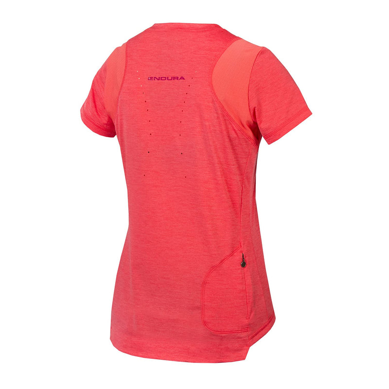 Load image into Gallery viewer, Endura Women&#39;s SingleTrack Short Sleeve Cycling Jersey II Punch Pink, X-Small - RACKTRENDZ
