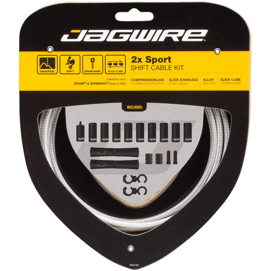 Jagwire 2X Sport Shift Kit Adult Unisex Shift Cable and Sheaths, Silver, One Size - RACKTRENDZ