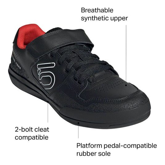 adidas Mens Five Ten Hellcat Mountain Bike Shoes Black/Black/White 4- - RACKTRENDZ