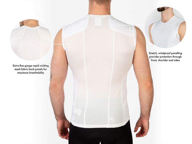 Load image into Gallery viewer, Endura Men&#39;s Translite Windproof Sleeveless Cycling Baselayer White, XX-Large - RACKTRENDZ
