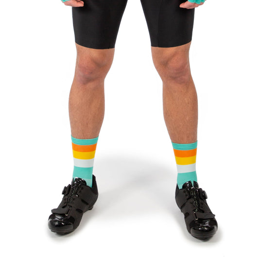 Endura Bandwidth Cycling Sock, Aqua, Large-X-Large - RACKTRENDZ