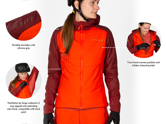 Endura Women's MT500 Freezing Point Cycling Jacket, Deep Teal, X-Small - RACKTRENDZ