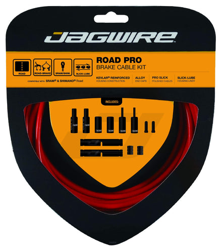 Jagwire JCK204 Pro Road Brake Cable Kit, Red, Shimano/SRAM - RACKTRENDZ
