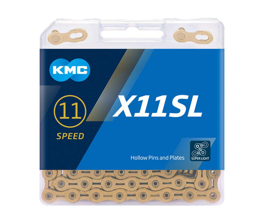 KMC X11SL 11 Speed Chain, Ti-Ni Gold, 118 Link - RACKTRENDZ