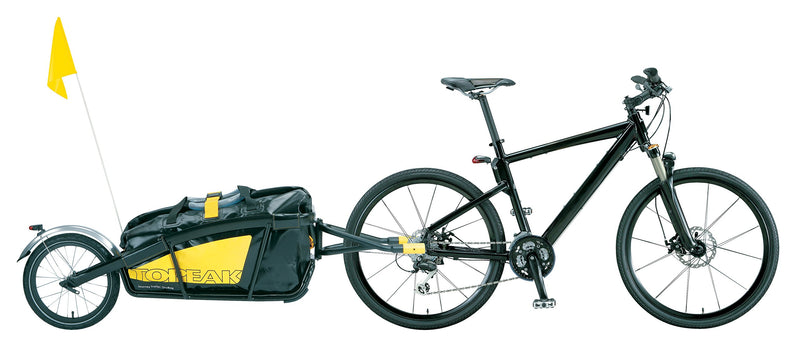 Load image into Gallery viewer, Topeak Journey Trailer Aluminum Main Frame Water Proof Drybag with Rear wheel, Rear Fender and Flag (Black) - RACKTRENDZ
