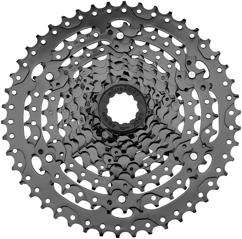 Load image into Gallery viewer, Microshift Advent Cassette - 9 Speed, 11-46T, ED Black, Hardened Steel Cogs - RACKTRENDZ
