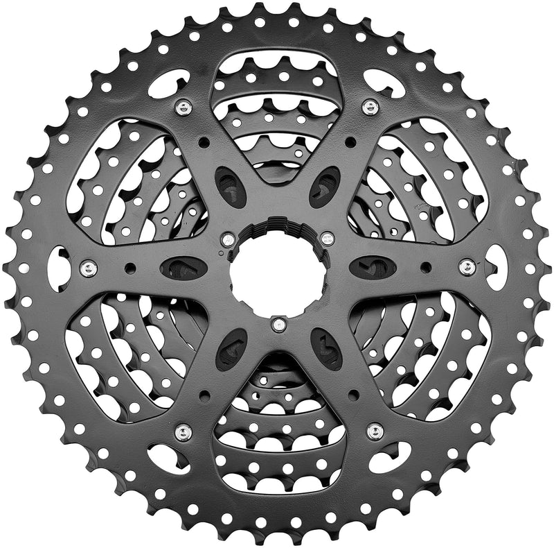 Load image into Gallery viewer, Microshift Advent Cassette - 9 Speed, 11-46T, ED Black, Hardened Steel Cogs - RACKTRENDZ
