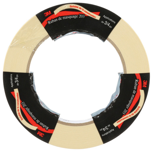 3M 203-18X55 - General Purpose Masking Tape, 203, beige, trilingual, 0.71 in x 60 yd (18 mm x 55 m) - RACKTRENDZ