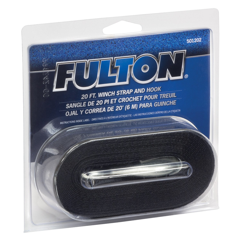 Load image into Gallery viewer, Fulton 501202 20&#39; x 2&quot; Black Winch Strap With Hook - RACKTRENDZ
