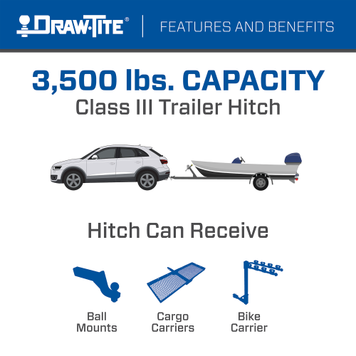 Load image into Gallery viewer, Draw Tite® • 76916 • Hidden Hitch® • Trailer Hitch Class III • Class III 2&quot; (350 Lbs lbs GTW/3500 Lbs lbs TW)
