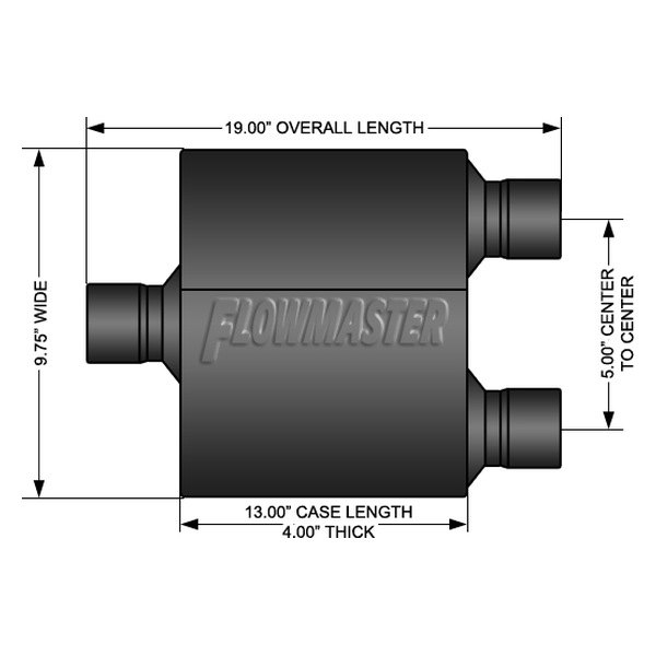 Load image into Gallery viewer, Flowmaster 842515 - Super 10 Series Delta Flow™ 409 SS Oval Black Exhaust Muffler (2.5&quot; Center ID, 2.5&quot; Center OD, 6.5&quot; Length) - RACKTRENDZ
