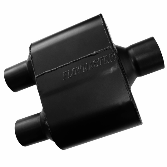 Flowmaster 8430152 - Super 10 Series Stainless Steel Chambered muffler - 3.00 Center In / 2.50 Dual Out - RACKTRENDZ