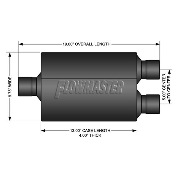 Load image into Gallery viewer, Flowmaster 942548 - Super 44 Series Delta Flow™ Aluminized Steel Oval Black Exhaust Muffler (2.5&quot; Offset ID, 2.5&quot; Offset OD, 13&quot; Length) - RACKTRENDZ
