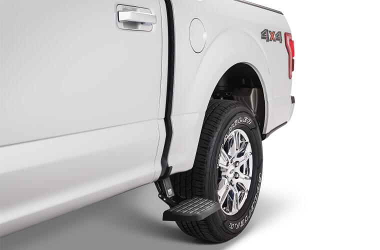 Load image into Gallery viewer, AMP Research 75412-01A - Retractable Flip Down Side BedStep Black (F-150 15-23) - RACKTRENDZ
