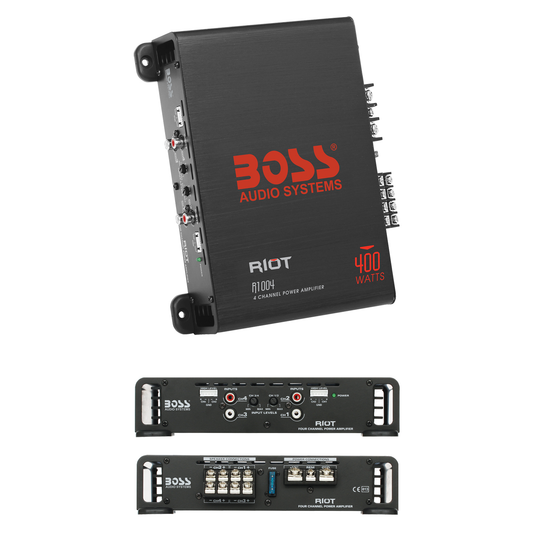 Boss R1004 - Riot Amplifier 4 channel Class A/B 400W 7.75"L x 9"W x 2"H - RACKTRENDZ
