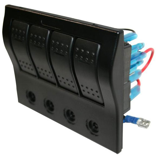 Bulldog Winch 20266 - 4-Switch Panel w/Lighted Breakers - RACKTRENDZ