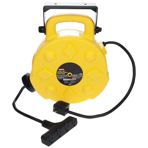 Bayco SL8904 - Retractable Extension Cord 50' on reel (12/3) - 4 Outlet - RACKTRENDZ