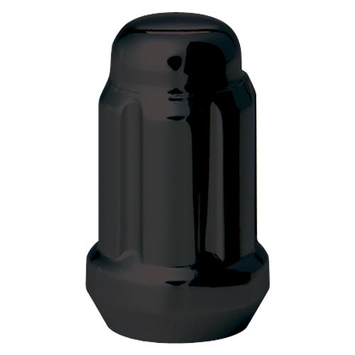 Westcoast W1025SB - (1) Black 6 Spline Bulge Cone Seat Nut 12X1.25 35mm 19/21mm Hex - RACKTRENDZ