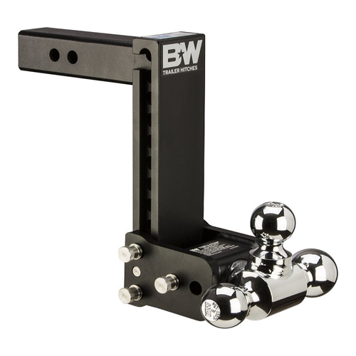 BW TS10050B - Class 4, Tow & Stow Adjustable 9" Drop Black Tri-Ball Mount for 2" Receivers - RACKTRENDZ