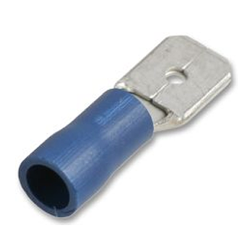(100/PACK) INSULATED SLIDE CONNECTORS FEMALE BLUE 16-14 GA -