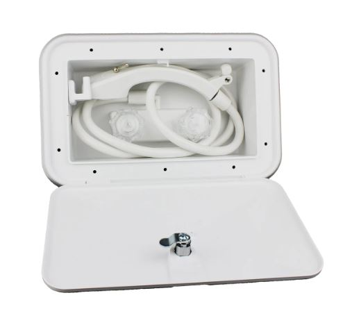 Load image into Gallery viewer, B&amp;B Molders 94195 - Polar White Exterior Shower With Box - RACKTRENDZ
