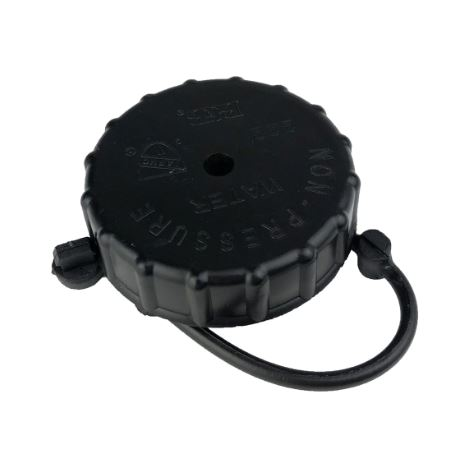 Load image into Gallery viewer, B&amp;B Molder 94244 - Black Plastic Replacement Water Fill Cap with Strap - RACKTRENDZ
