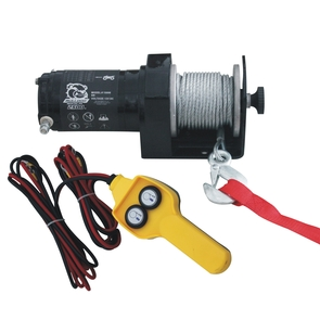 Bulldog Winch 15008 - 2k Utility Winch, 50' Wire Rope with hand controller - RACKTRENDZ
