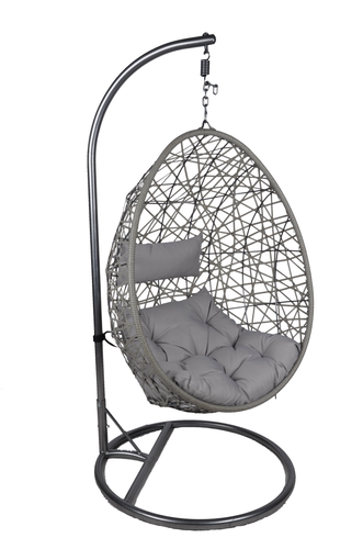 Willion CHAIR04 - Grey Hanging Egg Chair W/Pale Grey Cushion - RACKTRENDZ