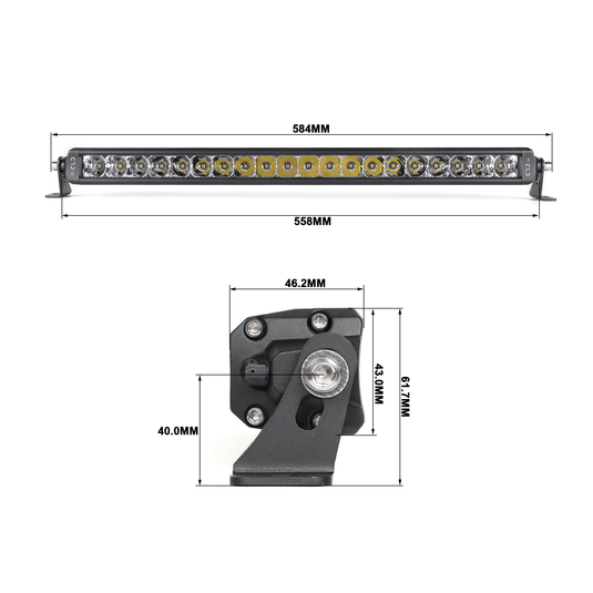 CLD CLDBAR20 - 20" Straight Single Row Spot/Flood Combo Beam LED Light Bar - 5759 Lumens - RACKTRENDZ