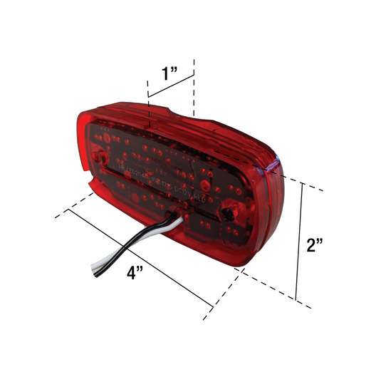 Uni-Bond LED2040-16R - 2″ x 4″ Bullseye LED Lamp – 16 Diodes Red - RACKTRENDZ