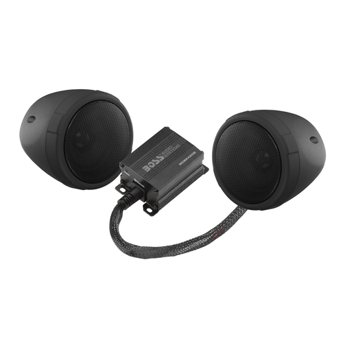 Boss MCBK420B - Black 600 watt Motorcycle/ATV Sound System with Bluetooth Audio Streaming, One pair of 3