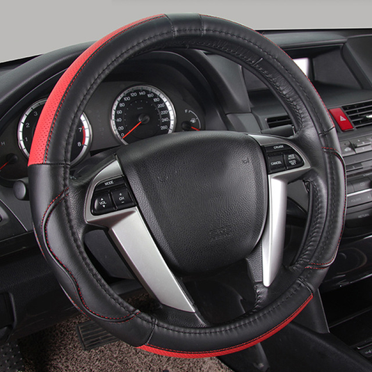 Steering Wheel Cover Red/Black 38cm - RACKTRENDZ