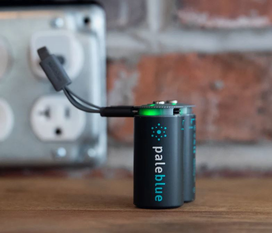 Pale Blue Earth PB-C-C - (2) C USB Rechargeable Smart Batteries with 2 in 1 charging cable - RACKTRENDZ