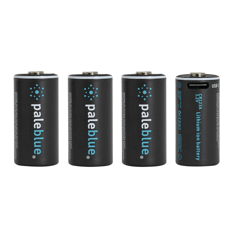 Load image into Gallery viewer, Pale Blue Earth PB-CR123A-C - (4 pack) CR123 Battery &amp; 4x1 charging cable
