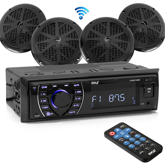 Pyle PLMRKT48BK - Bluetooth Marine Receiver Stereo With 6.5" Waterproof Speaker - RACKTRENDZ