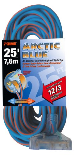 Prime Products LT630825 - Extension Cord 25'x12/3 Artic Blue - RACKTRENDZ