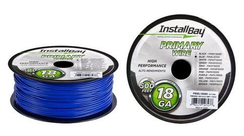 Install Bay PWBL18500 - Blue Primary Wire 18 Gauge - Coil of 500 feet - RACKTRENDZ
