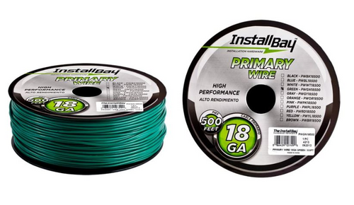 Install Bay PWGN18500 - Green Primary Wire 18 Gauge - Coil of 500 feet - RACKTRENDZ