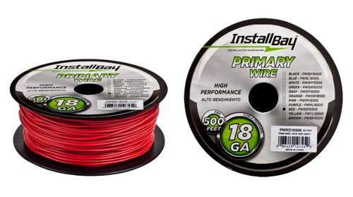 Install Bay PWRD18500 - Red Primary Wire 18 Gauge - Coil of 500 feet - RACKTRENDZ