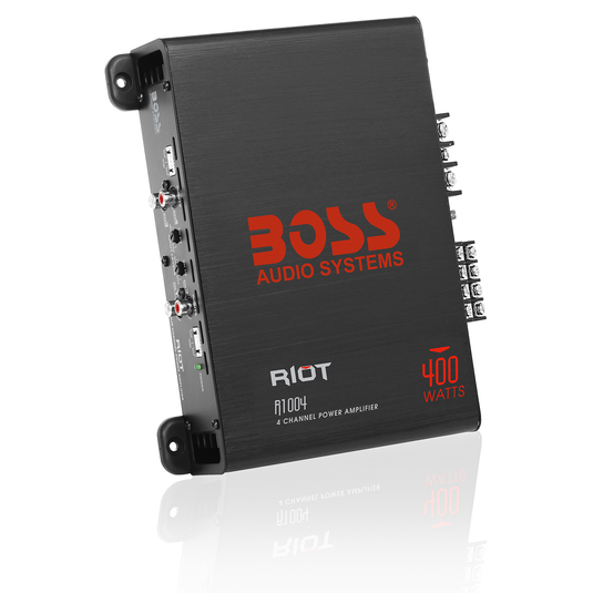 Boss R1004 - Riot Amplifier 4 channel Class A/B 400W 7.75"L x 9"W x 2"H - RACKTRENDZ