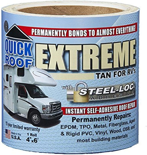 Cofair T-UBE406 - Quick Roof Extreme with Steel-Loc Adhesive for RV's 4'' x 6'(Tan) - RACKTRENDZ