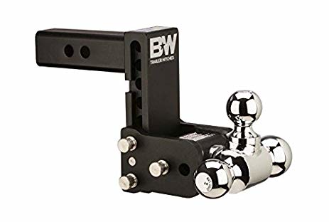 BW TS30048B - Class 4, "Tow & Stow" Adjustable 5" Drop Black Tri-Ball Mount for 3" Receivers - RACKTRENDZ