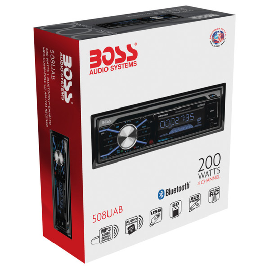 Boss 508UAB - Single-DIN, CD/MP3 Player Bluetooth - RACKTRENDZ