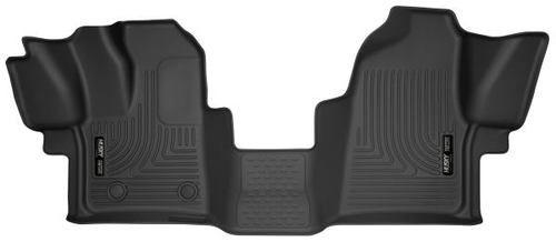 Husky Liners® • 53481 • X-Act Contour • Floor Liners • Black • Front • Ford Transit 150, 250, 350, 350 HD 15-21 - RACKTRENDZ