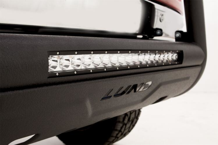 Load image into Gallery viewer, Lund 47121207 - 3.5&quot; Black Steel Bull Bar with Integrated LED Light Bar and with skid plate for Ford F-250 11-16 - RACKTRENDZ
