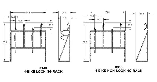 Saris Vertical 4 Bike Locking Wall Rack - RACKTRENDZ